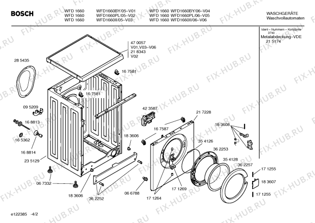 Схема №1 WFD1660PL BOSCH WFD 1660 с изображением Панель управления для стиралки Bosch 00364920