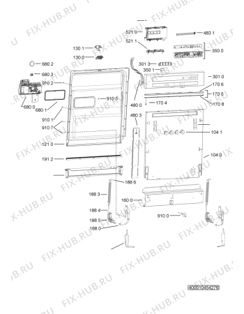 Взрыв-схема посудомоечной машины Whirlpool ADG 9623 IX A++ - Схема узла