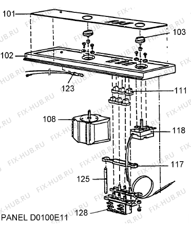 Схема №1 112 D0100C13 RU   -White 4_5 kg (900000861, D0100C13) с изображением Кнопка, ручка переключения для стиралки Gorenje 289810