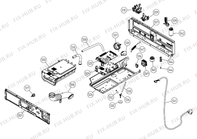 Взрыв-схема стиральной машины Gorenje TMC 1000S SE   -Grey (900003533, WMC55) - Схема узла 05