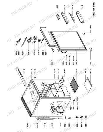 Схема №1 ART423H (F092322) с изображением Элемент корпуса для холодильника Indesit C00340294