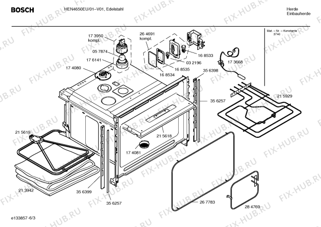 Взрыв-схема плиты (духовки) Bosch HEN4650EU - Схема узла 03