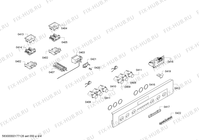 Схема №3 P1HEB74351 с изображением Панель управления для плиты (духовки) Bosch 00678948