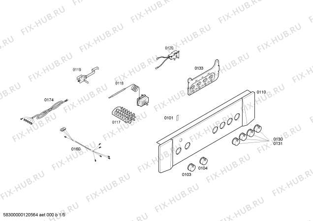 Схема №1 HEV100551 с изображением Ручка выбора программ для плиты (духовки) Bosch 00606922
