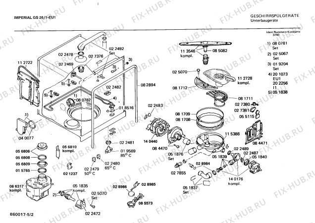 Взрыв-схема посудомоечной машины Imperial GS26/1 - Схема узла 02