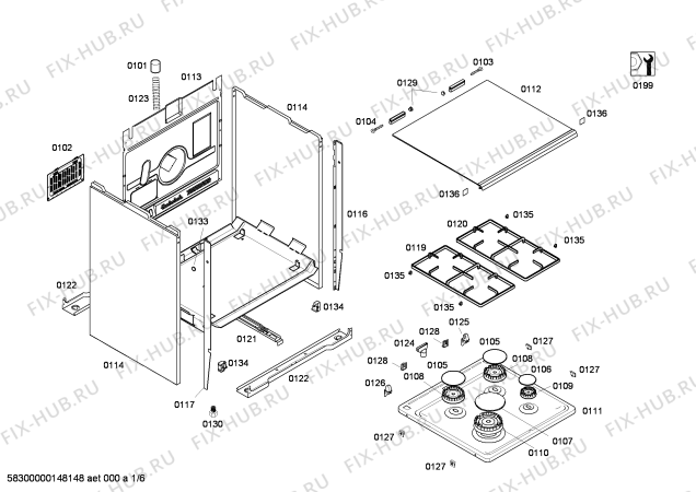 Схема №2 HP34W510J с изображением Изоляция для плиты (духовки) Bosch 00685262