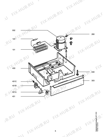 Взрыв-схема холодильника Aeg ARC1202-4 IU GB - Схема узла Freezer cooling system