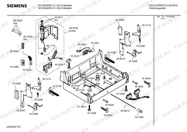 Схема №3 SE59590RK с изображением Передняя панель для посудомойки Siemens 00352669