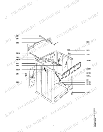 Взрыв-схема стиральной машины Aeg LAVB2000-W - Схема узла Housing 001