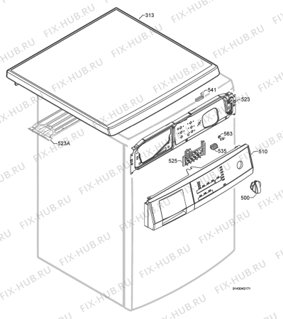 Взрыв-схема стиральной машины Aeg Electrolux L62812 - Схема узла Command panel 037