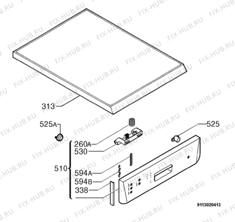 Взрыв-схема посудомоечной машины Aeg Electrolux F44420 - Схема узла Command panel 037