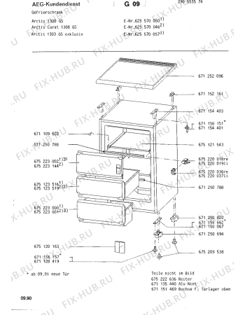 Взрыв-схема холодильника Aeg ARC1300 GS - Схема узла Housing 001