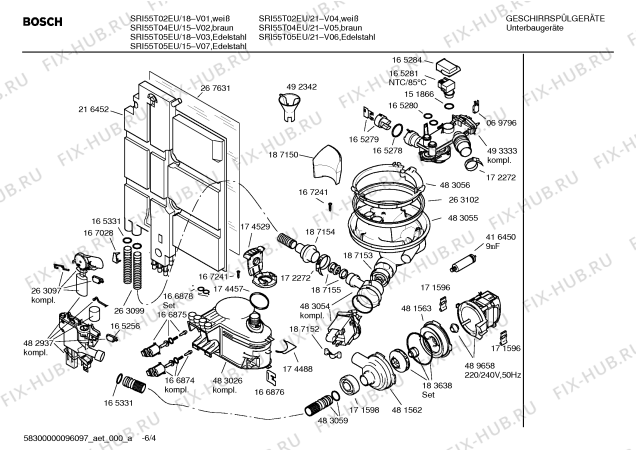 Схема №2 SRI4676 Silence comfort с изображением Инструкция по установке/монтажу для посудомойки Bosch 00586080