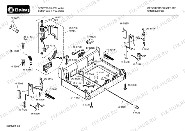 Схема №1 SE5BY20 с изображением Панель управления для посудомойки Bosch 00355488