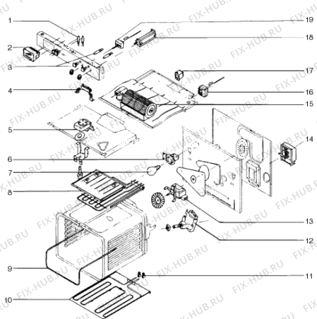 Взрыв-схема плиты (духовки) SCHOLTES FE66MTD (F011981) - Схема узла