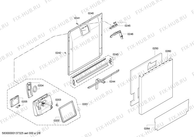 Взрыв-схема посудомоечной машины Bosch SMU50E15EU - Схема узла 02