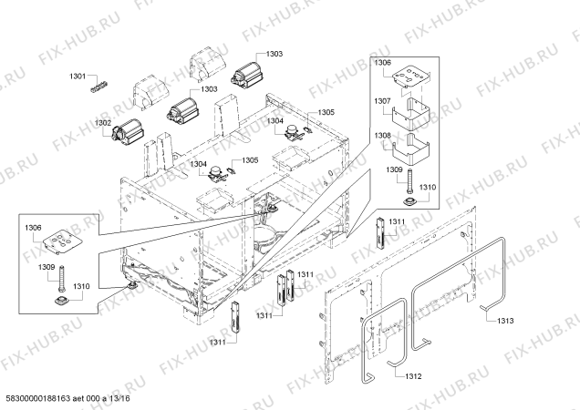 Схема №1 PRD486NLGU Thermador с изображением Крепежный набор для духового шкафа Bosch 00706471