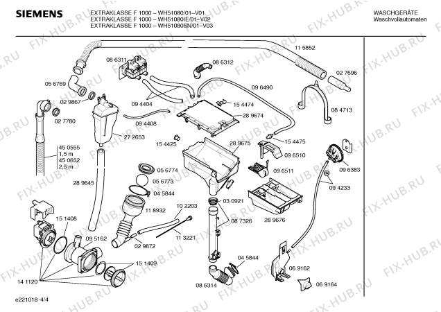 Схема №2 WH51080IE EXTRAKLASSE F 1000 с изображением Вкладыш в панель для стиралки Siemens 00096684