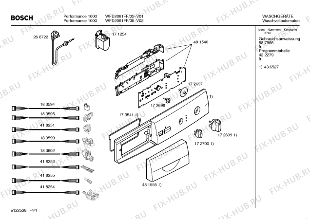 Схема №1 WFD2061FF Performance 1000 с изображением Панель управления для стиральной машины Bosch 00436527