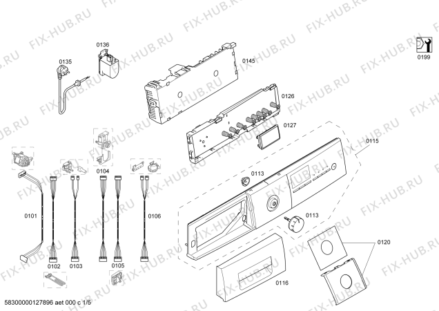 Схема №3 WM14S4F1 S14.4F с изображением Силовой модуль для стиралки Siemens 00668388