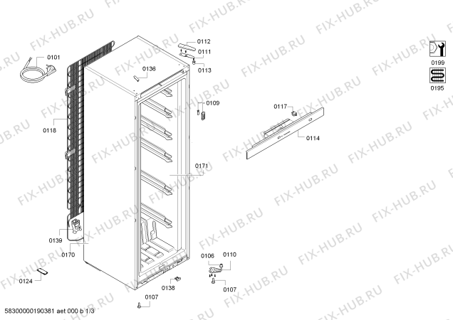 Схема №1 3GS8600B с изображением Дверь для холодильной камеры Bosch 00714882