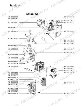 Взрыв-схема микроволновой печи Moulinex AY56EF(2) - Схема узла 4P002297.2P2