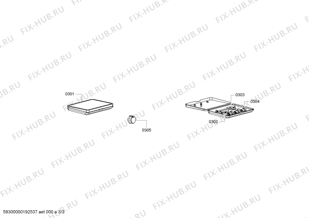 Взрыв-схема шкафа для подогрева посуды Gaggenau DV461100 - Схема узла 03