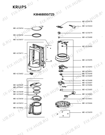 Схема №1 KM468950/7Z1 с изображением Отключатель для кофеварки (кофемашины) Krups MS-623682