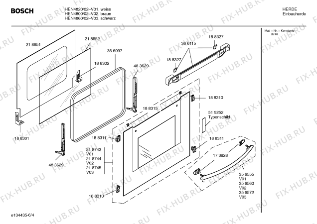Схема №2 HEN4850 с изображением Инструкция по эксплуатации для плиты (духовки) Bosch 00581834