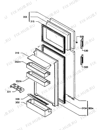 Взрыв-схема холодильника Marijnen CM184DT - Схема узла Refrigerator door