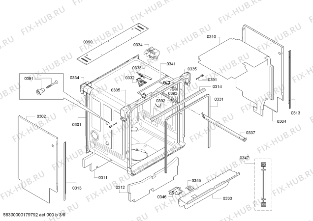 Схема №3 SX68T055EU StudioLine с изображением Передняя панель для электропосудомоечной машины Siemens 00790692