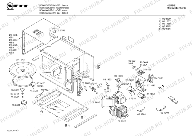 Схема №1 H5861G2GB GB-6160.15 с изображением Контактная пленка для микроволновки Bosch 00092971