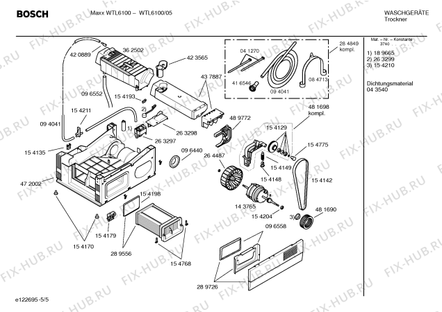 Схема №2 WTL6100 Maxx WTL6100 с изображением Инструкция по установке и эксплуатации для сушильной машины Bosch 00588962
