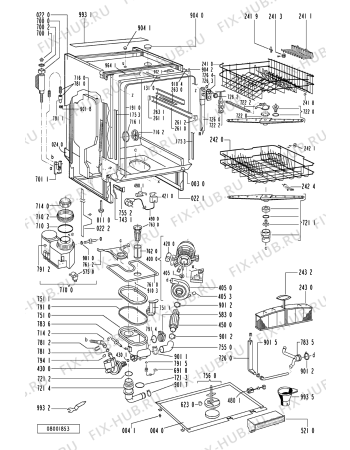Схема №1 ADG 342 S WH с изображением Модуль (плата) управления для посудомоечной машины Whirlpool 481221478472