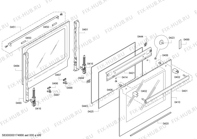 Взрыв-схема плиты (духовки) Bosch HBA73B250 - Схема узла 04