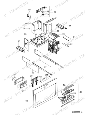 Схема №2 ACE 100 IX с изображением Корпусная деталь для электрокофемашины Whirlpool 482000001891