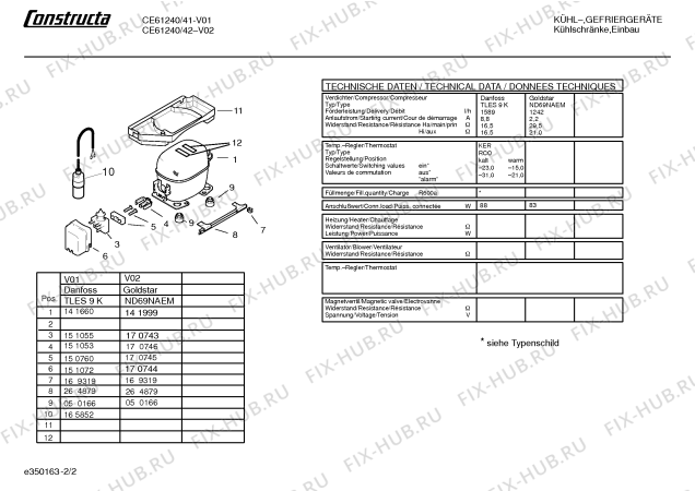 Взрыв-схема холодильника Constructa CE61240 - Схема узла 02