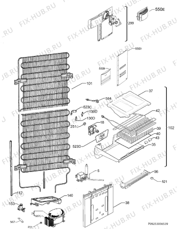 Взрыв-схема холодильника Aeg S83200CMW2 - Схема узла Cooling system 017