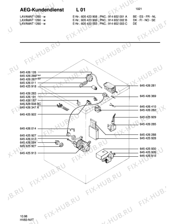 Схема №1 LAV1260-10 с изображением Нагревательный элемент для стиралки Aeg 8996454263477