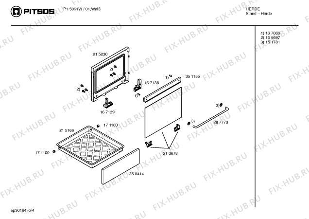 Схема №1 P15061W с изображением Корпус духовки для духового шкафа Siemens 00235578