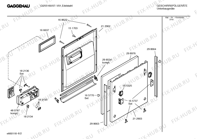 Схема №2 GI246160 с изображением Краткая инструкция для электропосудомоечной машины Bosch 00529067