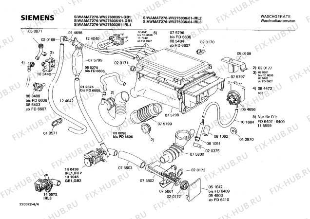 Взрыв-схема стиральной машины Siemens WV27600361 SIWAMAT 276 - Схема узла 04