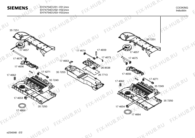 Схема №1 EH74754EU с изображением Инструкция по эксплуатации для плиты (духовки) Siemens 00580459