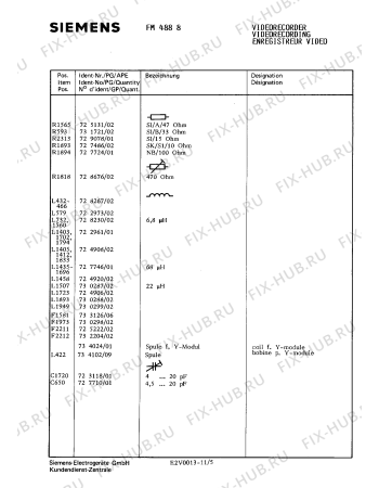 Схема №2 FM4888 с изображением Сервисная инструкция для телевизора Siemens 00535180