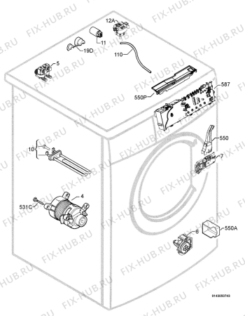 Взрыв-схема стиральной машины Electrolux EWF10190W - Схема узла Electrical equipment 268