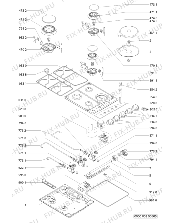 Схема №1 TMZ 3302 WS с изображением Затычка для плиты (духовки) Whirlpool 481944238896