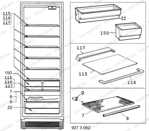 Взрыв-схема холодильника Electrolux RP1446SLG - Схема узла C10 Interior