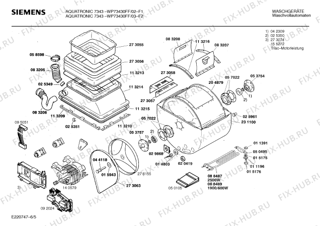 Схема №2 WOH5620FG WOH 5620 с изображением Переключатель режимов для стиралки Siemens 00032287