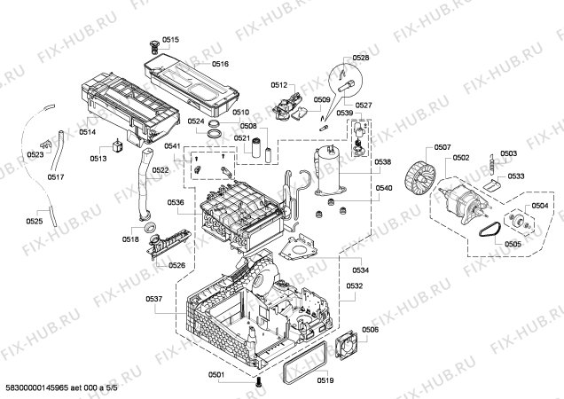 Взрыв-схема сушильной машины Bosch WTW86561 - Схема узла 05