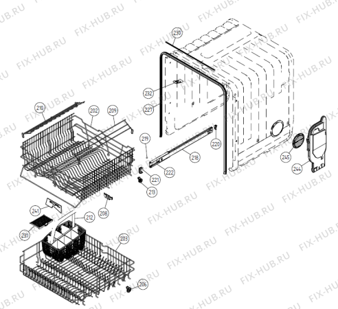 Взрыв-схема посудомоечной машины Gorenje D605 NO   -vit (176975, DW20.1) - Схема узла 02